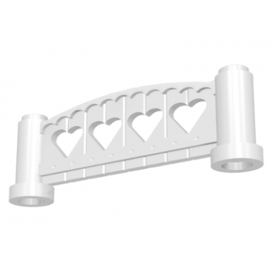 white fabuland fence 1 x 6 x 2 rounded