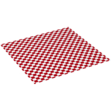 white duplo cloth blanket 10 x 10 cm with red checkered pattern