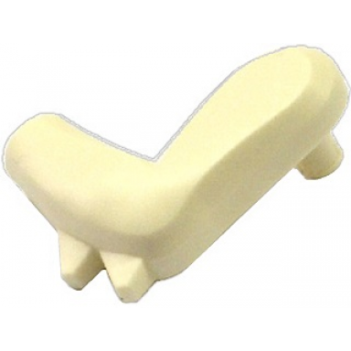 white dinosaur leg small front with pin and 2 elbow spikes - left