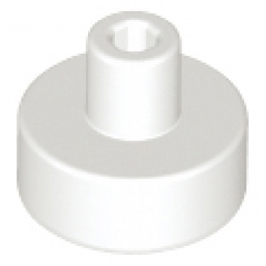 white tile round 1 x 1 with bar and pin holder