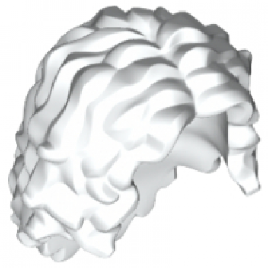 white minifigure hair female long tousled with center part