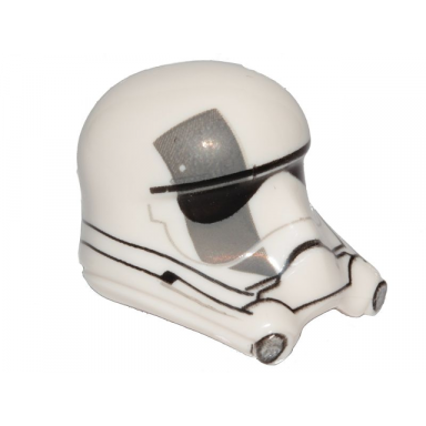 white minifigure headgear helmet sw walker driver ep 8 with light bluish gray stripe on the right side pattern