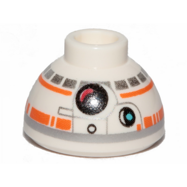 brick round 1 1 2 x 1 1 2 x 2 3 dome top with sw bb-8 droid head large photoreceptor pattern