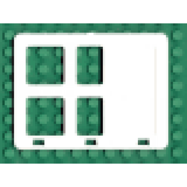 white duplo door window pane 1 x 4 x 4 with four panes different sizes