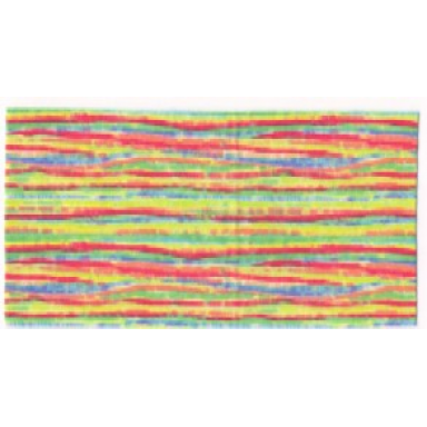 white scala cloth blanket 22 x 12 with multicolored stripes pattern