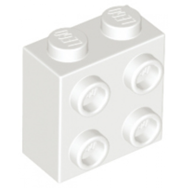 white brick modified 1 x 2 x 1 2 3 with studs on side