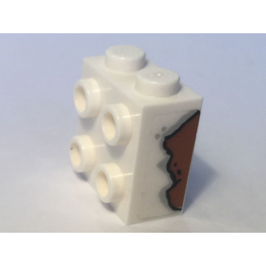 brick modified 1 x 2 x 1 2 3 with studs on side with rust pattern model left side sticker - set 10274