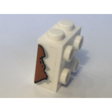 brick modified 1 x 2 x 1 2 3 with studs on side with rust pattern model right side sticker - set 10274
