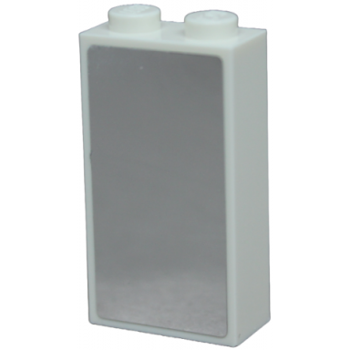brick 1 x 2 x 3 with silver mirror pattern sticker - set 41719