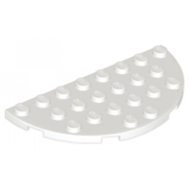 white plate round half 4 x 8