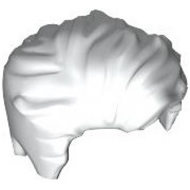 white minifigure hair swept left tousled with slight widows peak and short sideburns