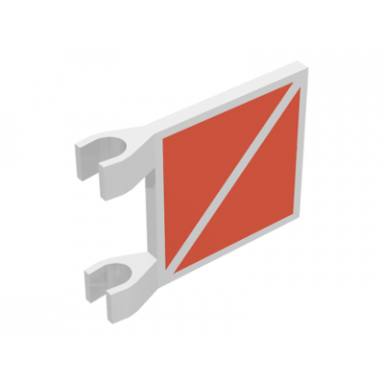 white flag 2 x 2 square with diver stripe pattern