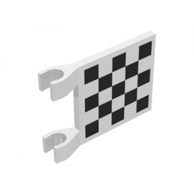 white flag 2 x 2 square with checkered pattern printed