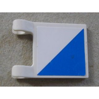 white flag 2 x 2 square with spongebob blue and white diagonal halves pattern sticker - sets 3825 3833