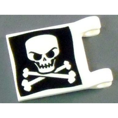 flag 2 x 2 square with evil skull and crossbones on black background pattern on both sides jolly roger