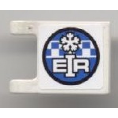 white flag 2 x 2 square with snowflake and eir pattern on both sides stickers - set 8124