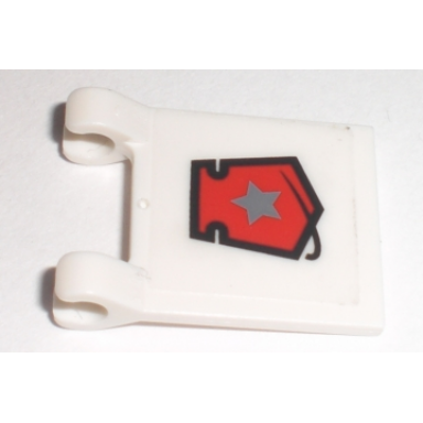 white flag 2 x 2 square with space police 3 badge pattern sticker - set 5969