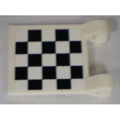 white flag 2 x 2 square with checkered pattern on both sides white corners stickers - sets 8864 8897 8898 8899