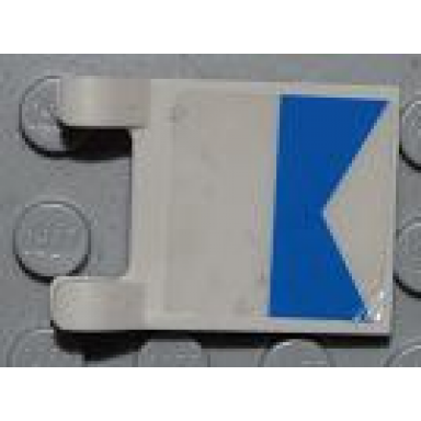 white flag 2 x 2 square with diver blue pattern on both sides stickers - set 4644