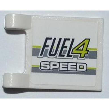 white flag 2 x 2 square with fuel4 and speed pattern on both sides stickers - set 8186