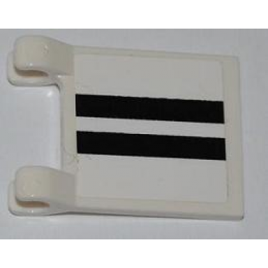 white flag 2 x 2 square with 2 black lines on white background pattern sticker - set 8198