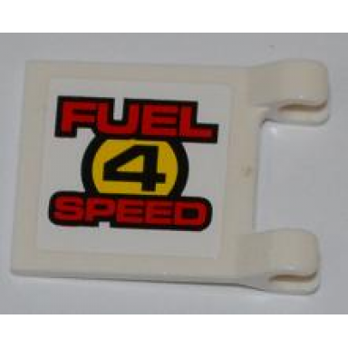 white flag 2 x 2 square with fuel 4 speed on white background pattern on both sides stickers - set 8126