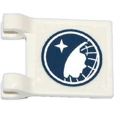 white flag 2 x 2 square with arctic explorer logo pattern on both sides stickers - set 60036