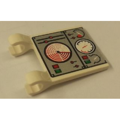 white flag 2 x 2 square with gauges switches sliders and lights pattern sticker - set 7944