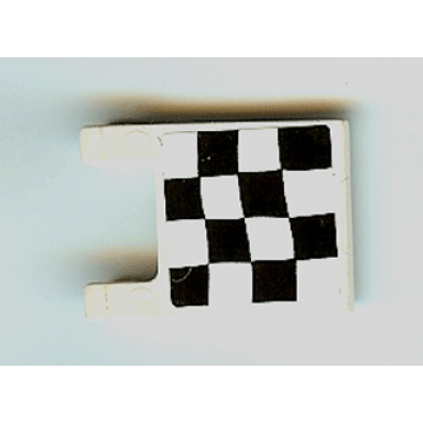 white flag 2 x 2 square with checkered pattern on one side 2 black diagonal corners sticker - set 4982