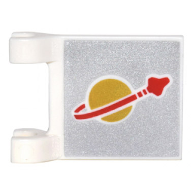 white flag 2 x 2 square with classic space pattern on both sides