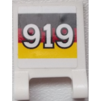 white flag 2 x 2 square with white 919 on german flag pattern on both sides stickers - set 75876