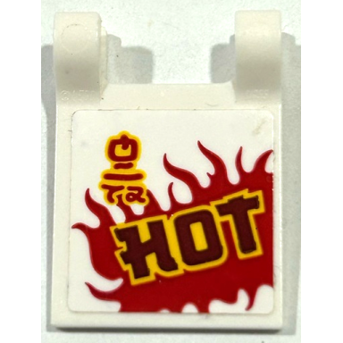 white flag 2 x 2 square with red flames dark red and yellow hot and ninjago logogram hnd pattern on both sides stickers - set 70656