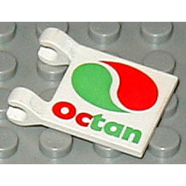 white flag 2 x 2 square with octan logo pattern