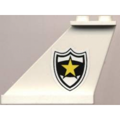 tail 4 x 1 x 3 with black and white police badge with yellow star pattern model left side sticker - set 4012