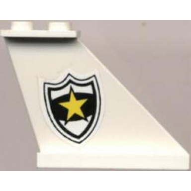 white tail 4 x 1 x 3 with black and white police badge with yellow star pattern model right side sticker - set 4012
