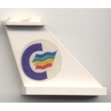white tail 4 x 1 x 3 with color line logo pattern model right side sticker - set 1955