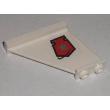 white tail 4 x 1 x 3 with upside down space police 3 badge pattern on right side sticker - set 5971