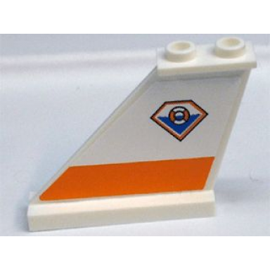 white tail 4 x 1 x 3 with coast guard pattern on left side sticker - set 7738