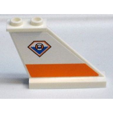 white tail 4 x 1 x 3 with coast guard pattern on right side sticker - set 7738