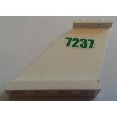 white tail 4 x 1 x 3 with green 7237 pattern on both sides stickers - set 7237