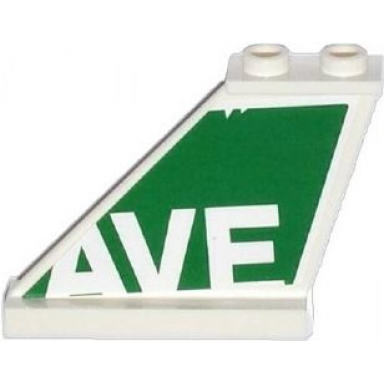 white tail 4 x 1 x 3 with white ave on green background pattern on left side sticker - set 79120