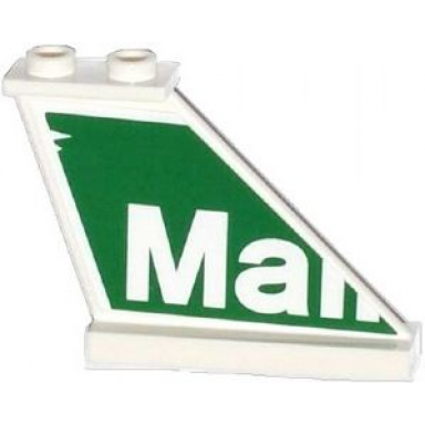 white tail 4 x 1 x 3 with white mall on green background pattern on right side sticker - set 79120