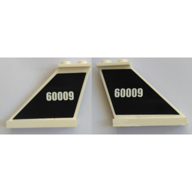 white tail 4 x 1 x 3 with white 60009 on dark blue background pattern on both sides stickers - set 60009