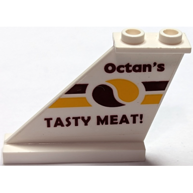white tail 4 x 1 x 3 with octans tasty meat! pattern on left side sticker - set 70812