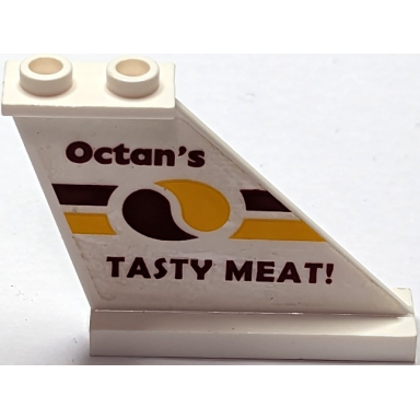 white tail 4 x 1 x 3 with octans tasty meat! pattern on right side sticker - set 70812