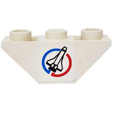 slope inverted 45 3 x 1 double with space shuttle in blue and red circle launch command logo pattern right sticker - set 6336