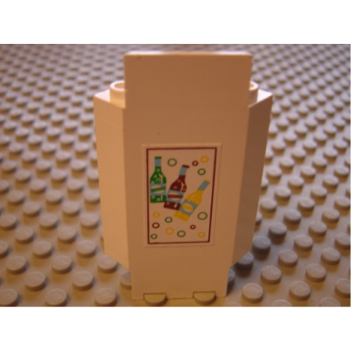 white panel 3 x 3 x 6 corner wall with 3 soda pop bottles pattern sticker - set 6414