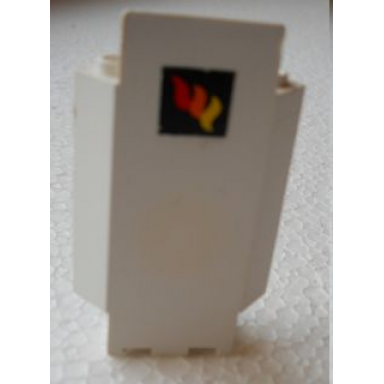 white panel 3 x 3 x 6 corner wall with classic fire logo pattern sticker - set 4020
