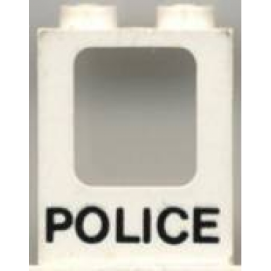 white window 1 x 2 x 2 plane with police pattern