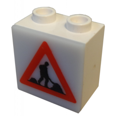 white electric light 1 1 8 x 2 x 1 2 3 cabinet with lamp holes sign back with milky white electric light 2 x 2 clip-on plate with men working pattern 2383 2384pb01